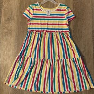 Members Mark Girl's Size 7/8 Multicolored Striped Short Sleeve Casual Dress